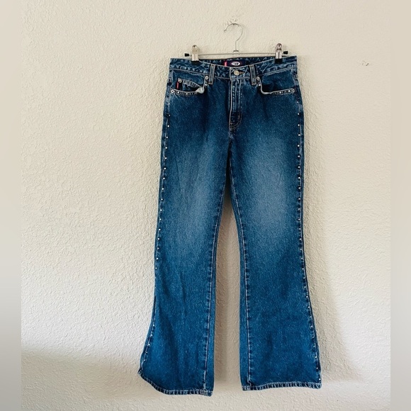 Vintage Bongo Studded Bootcut Flare Jeans - Picture 1 of 16
